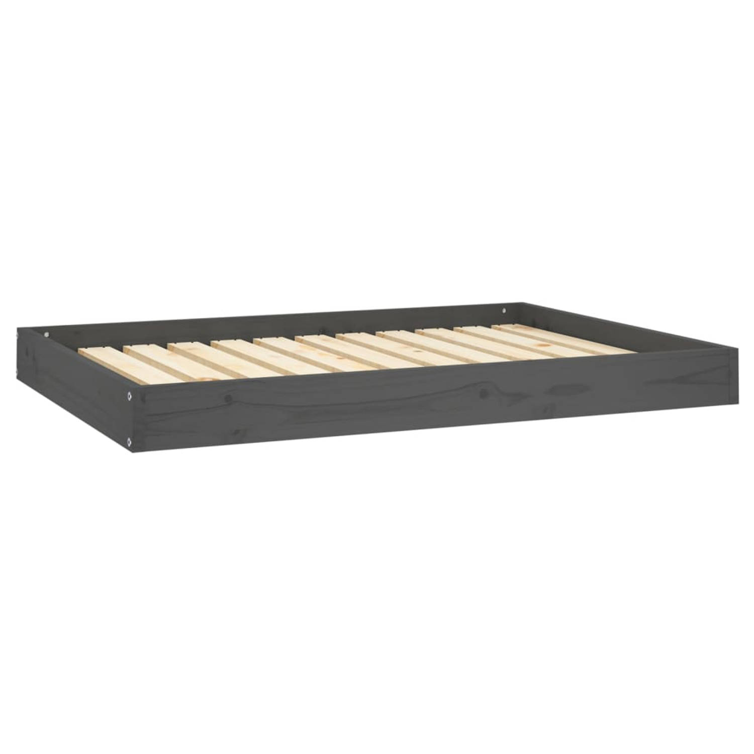 The Living Store Hondenmand Classic - Grijs - 101.5 x 74 x 9 cm - Massief Grenenhout