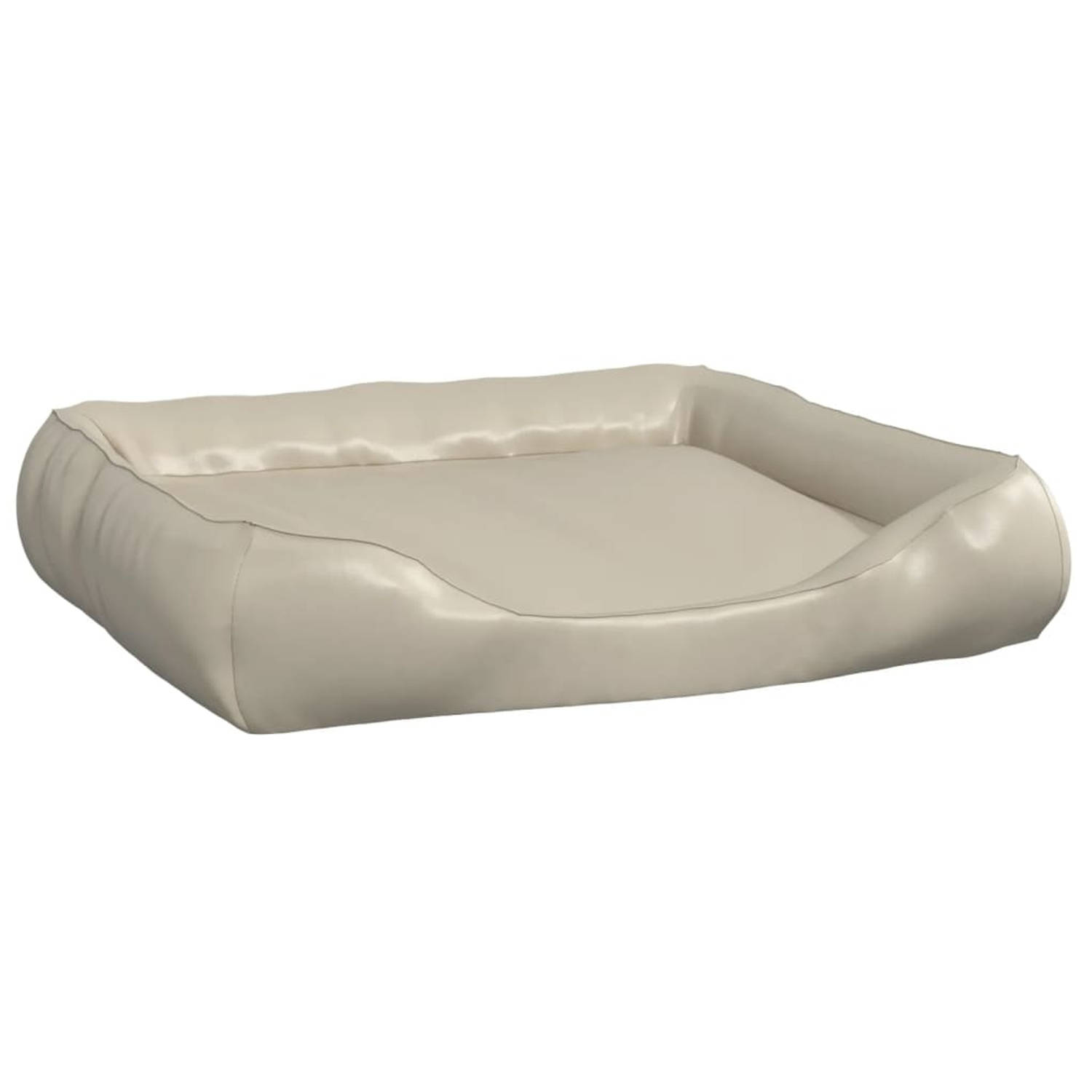 The Living Store Hondenbed Luxe - Beige - 105 x 80 x 25 cm - Kunstleer Polyester - Anti-slip Onderkant