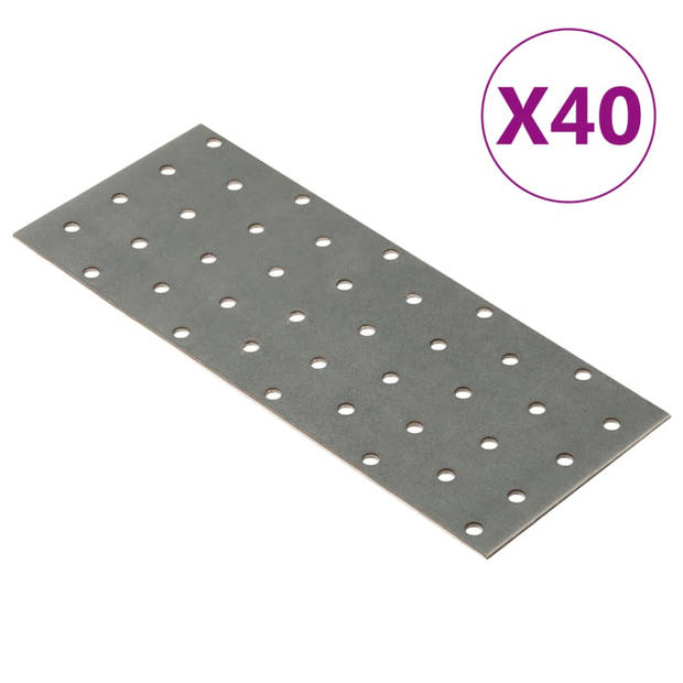 vidaXL Platen geperforeerd 40 st 2 mm 200x80 mm gegalvaniseerd staal