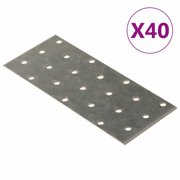 vidaXL Platen geperforeerd 40 st 2 mm 140x60 mm gegalvaniseerd staal