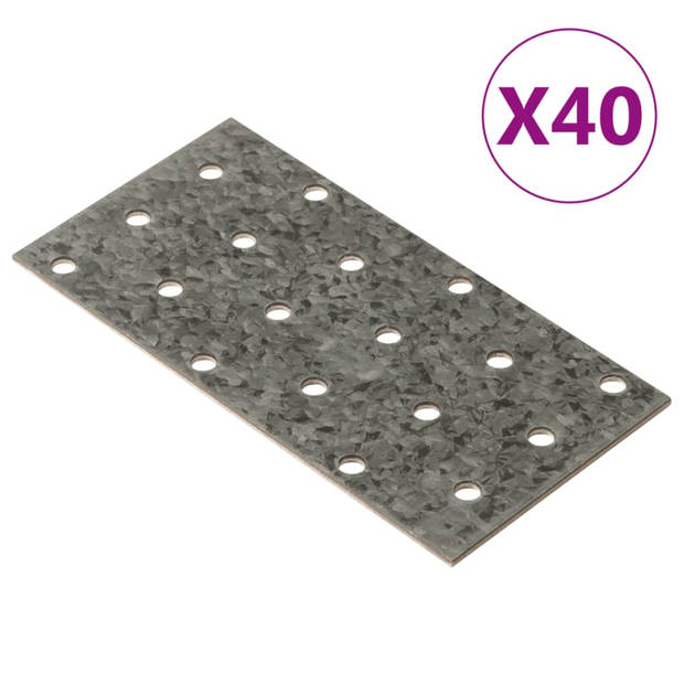 vidaXL Platen geperforeerd 40 st 2 mm 120x60 mm gegalvaniseerd staal