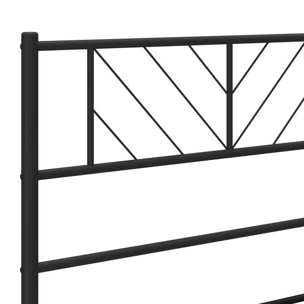 vidaXL Bedframe met hoofdbord metaal zwart 100x190 cm