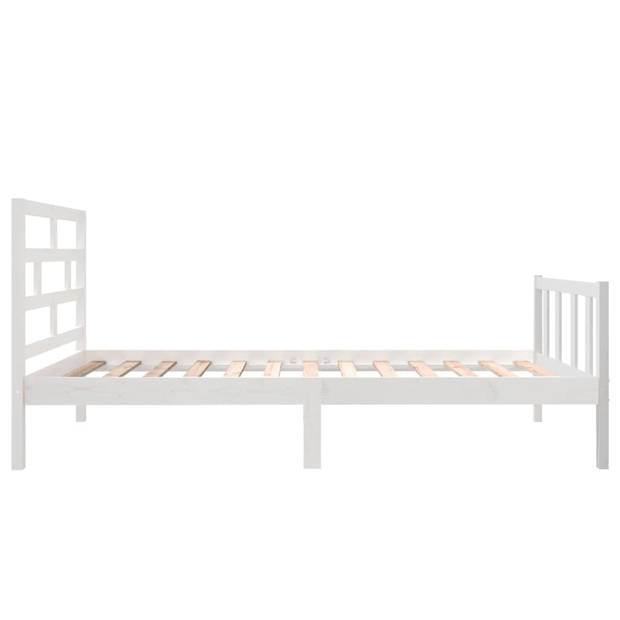 vidaXL Bedframe massief grenenhout wit 75x190 cm