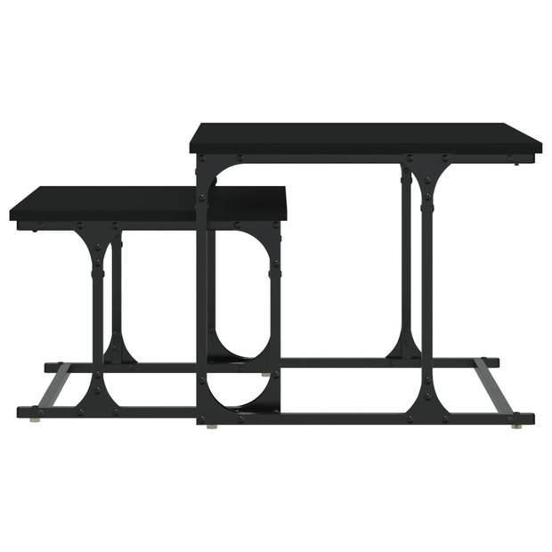 vidaXL 2-delige Salontafelset bewerkt hout zwart