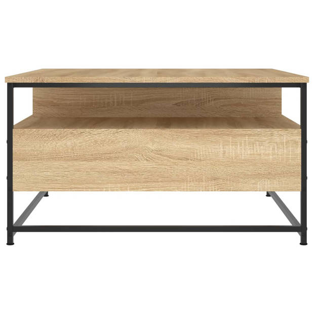 vidaXL Salontafel 80x80x45 cm bewerkt hout sonoma eikenkleurig