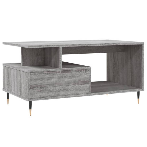 vidaXL Salontafel 90x49x45 cm bewerkt hout grijs sonoma