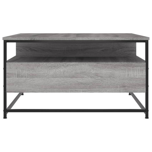 vidaXL Salontafel 80x80x45 cm bewerkt hout grijs sonoma