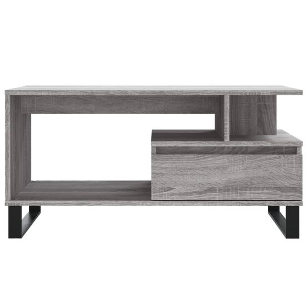 vidaXL Salontafel 90x49x45 cm bewerkt hout grijs sonoma