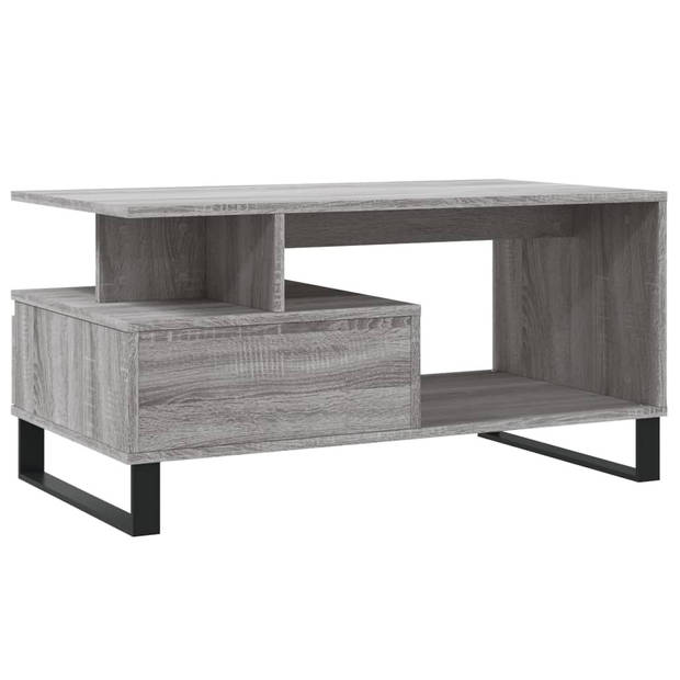 vidaXL Salontafel 90x49x45 cm bewerkt hout grijs sonoma