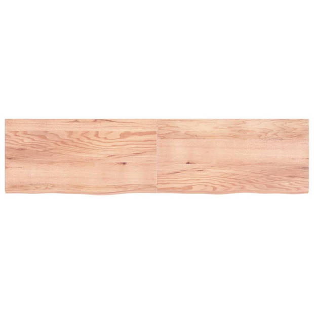 vidaXL Wandschap 200x50x(2-4)cm behandeld massief eikenhout lichtbruin