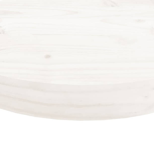 vidaXL Tafelblad rond Ø60x3 cm massief grenenhout wit