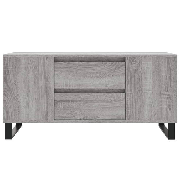 vidaXL Salontafel 102x44,5x50 cm bewerkt hout grijs sonoma eikenkleur