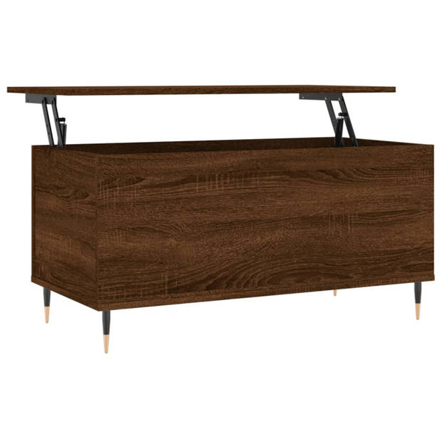 vidaXL Salontafel 90x44,5x45 cm bewerkt hout bruin eikenkleur