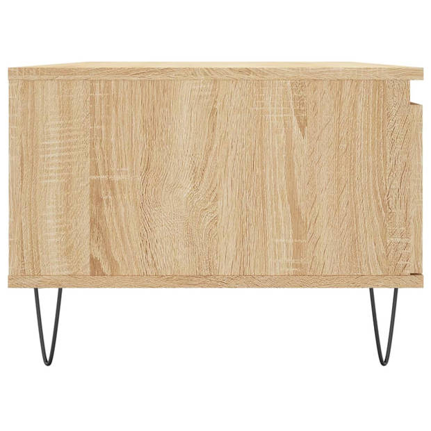 vidaXL Salontafel 90x50x36,5 cm bewerkt hout sonoma eikenkleurig