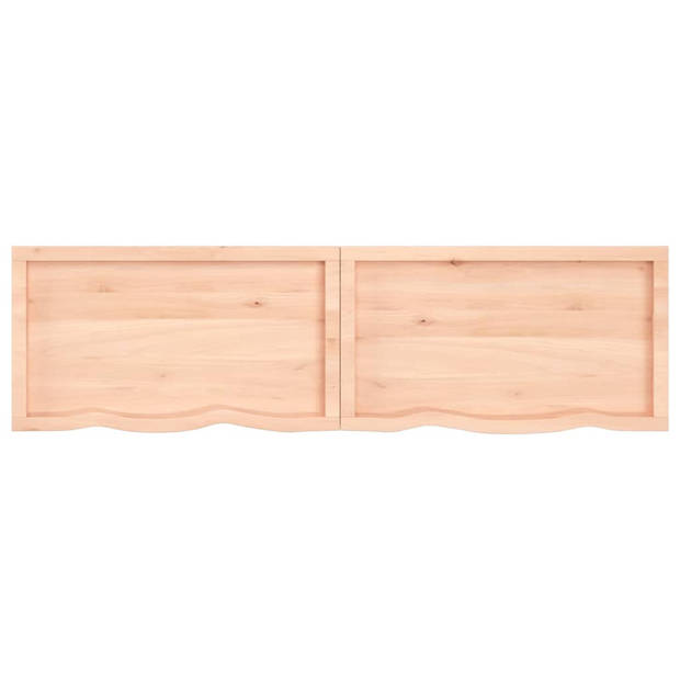 vidaXL Tafelblad 200x50x(2-4) cm onbehandeld massief eikenhout