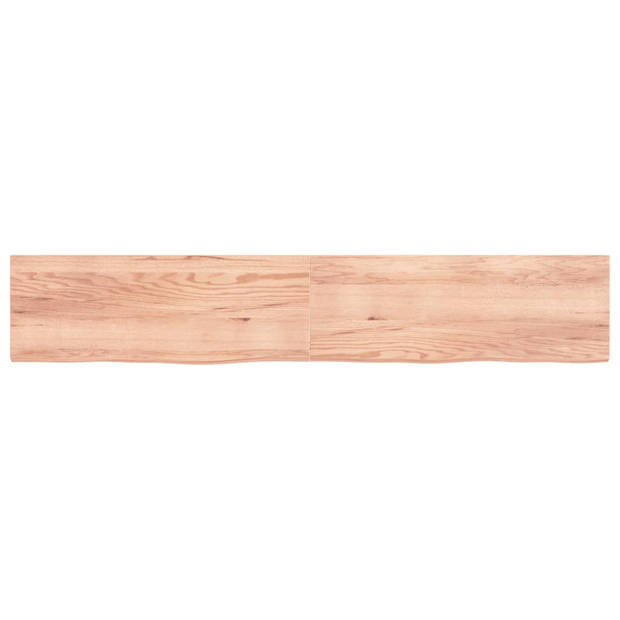 vidaXL Tafelblad 220x40x(2-4)cm behandeld massief eikenhout lichtbruin