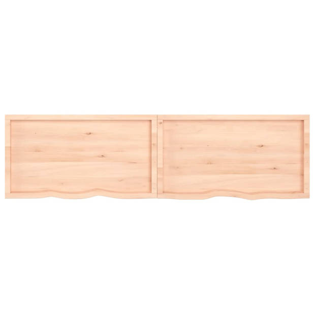 vidaXL Tafelblad 220x60x(2-4) cm onbehandeld massief eikenhout