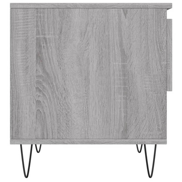 vidaXL Salontafel 50x46x50 cm bewerkt hout grijs sonoma eikenkleurig