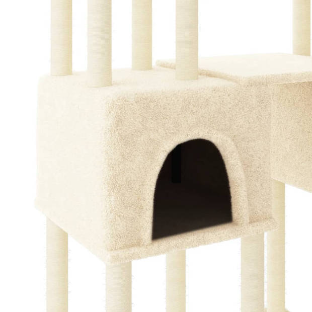 vidaXL Kattenmeubel met sisal krabpalen 199 cm crèmekleurig