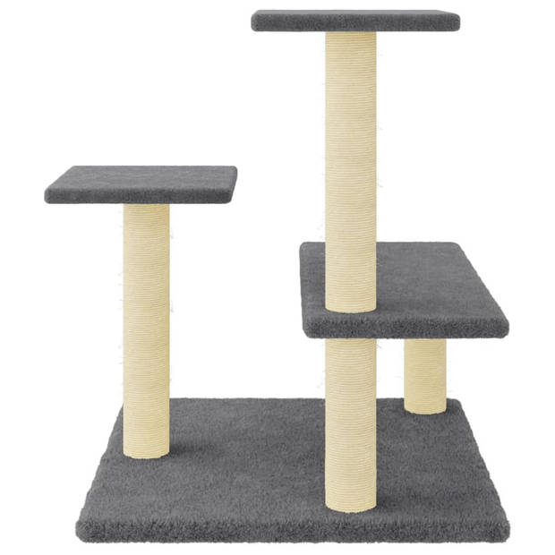 vidaXL Kattenmeubel met sisal krabpalen 61 cm donkergrijs