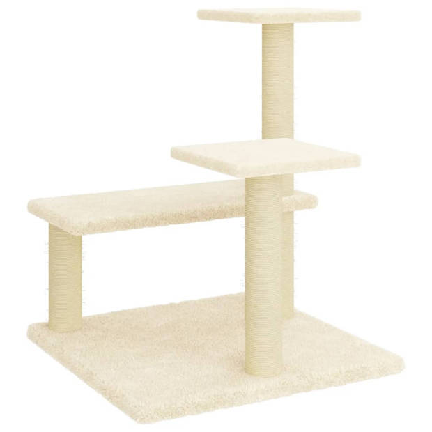 vidaXL Kattenmeubel met sisal krabpalen 61 cm crèmekleurig