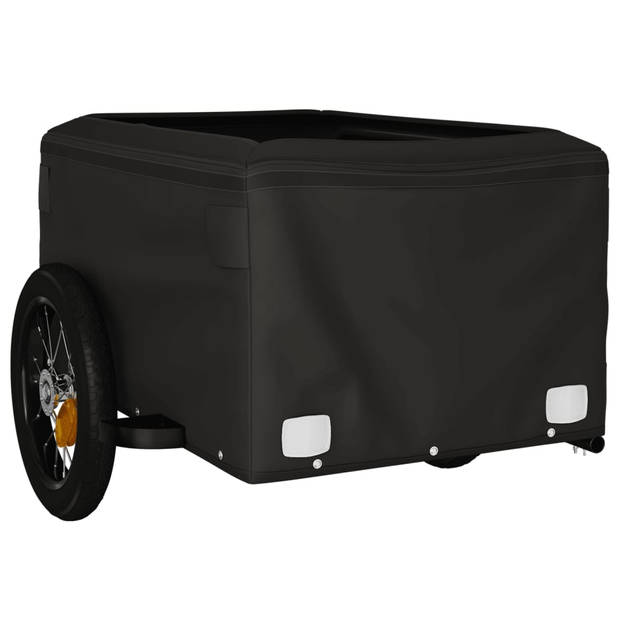 vidaXL Fietstrailer 30 kg ijzer zwart