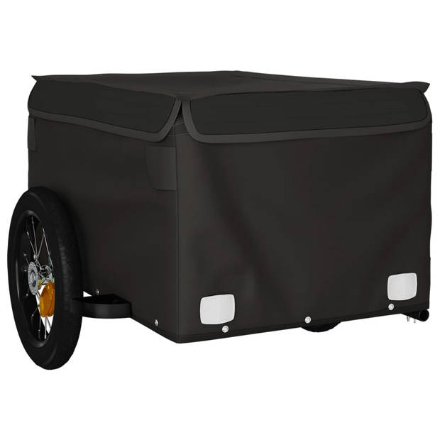 vidaXL Fietstrailer 30 kg ijzer zwart