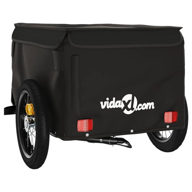 vidaXL Fietstrailer 30 kg ijzer zwart