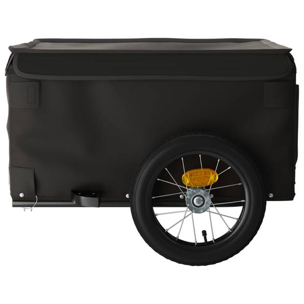 vidaXL Fietstrailer 30 kg ijzer zwart