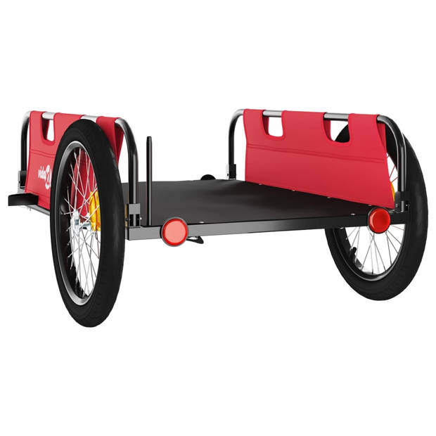 vidaXL Fietstrailer oxford stof en ijzer rood