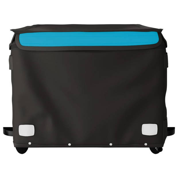 vidaXL Fietstrailer 45 kg ijzer zwart en blauw