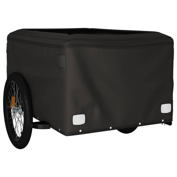 vidaXL Fietstrailer 45 kg ijzer zwart en geel