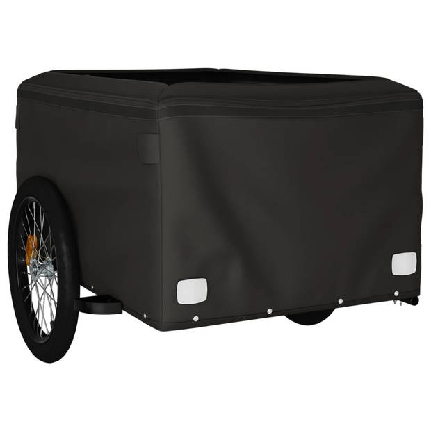 vidaXL Fietstrailer 45 kg ijzer zwart en groen