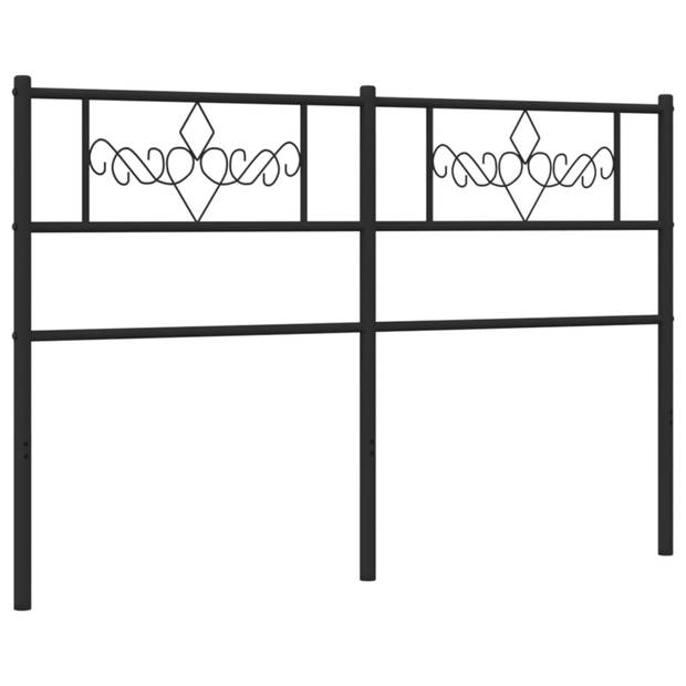 vidaXL Hoofdbord 135 cm metaal zwart