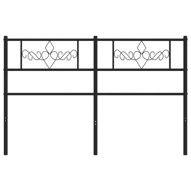 vidaXL Hoofdbord 135 cm metaal zwart