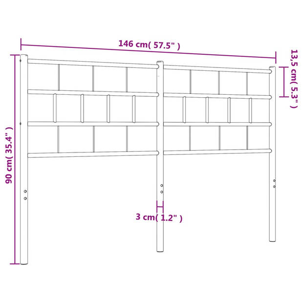 vidaXL Hoofdbord 140 cm metaal wit