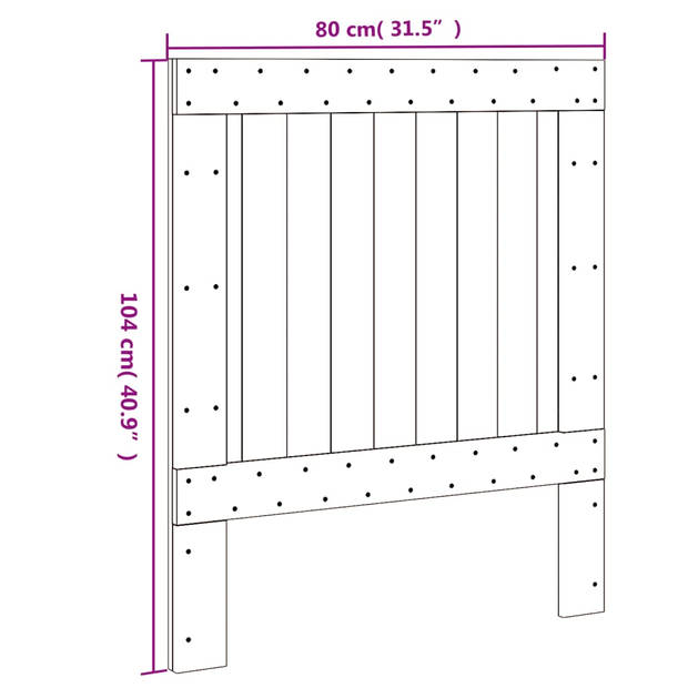 vidaXL Hoofdbord 80x104 cm massief grenenhout