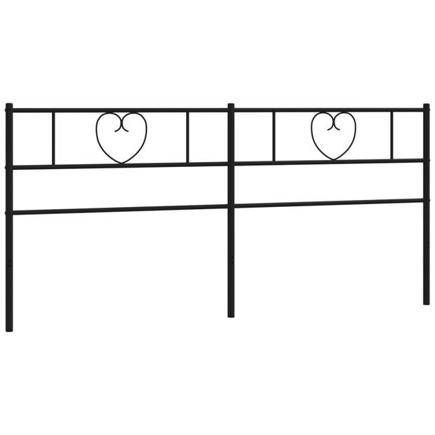 vidaXL Hoofdbord 200 cm metaal zwart