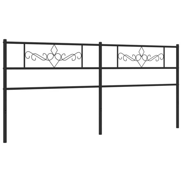 vidaXL Hoofdbord 180 cm metaal zwart