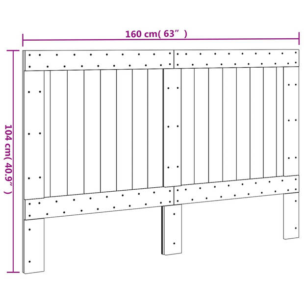 vidaXL Hoofdbord 160x104 cm massief grenenhout