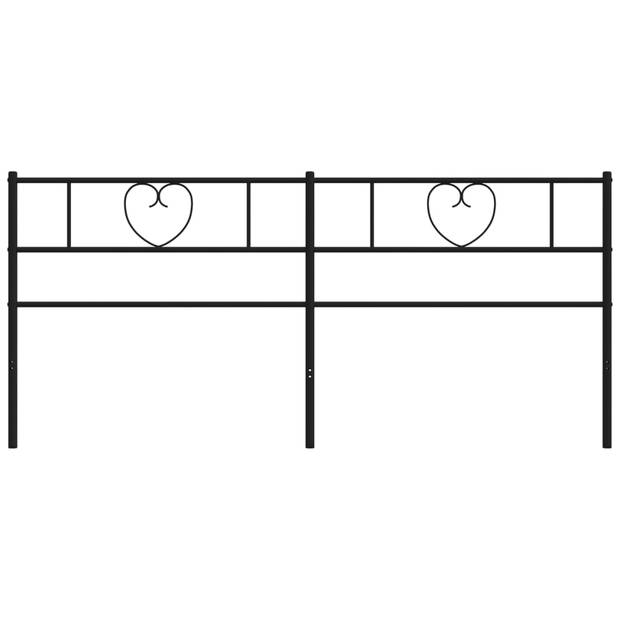 vidaXL Hoofdbord 180 cm metaal zwart