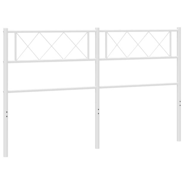 vidaXL Hoofdbord 135 cm metaal wit