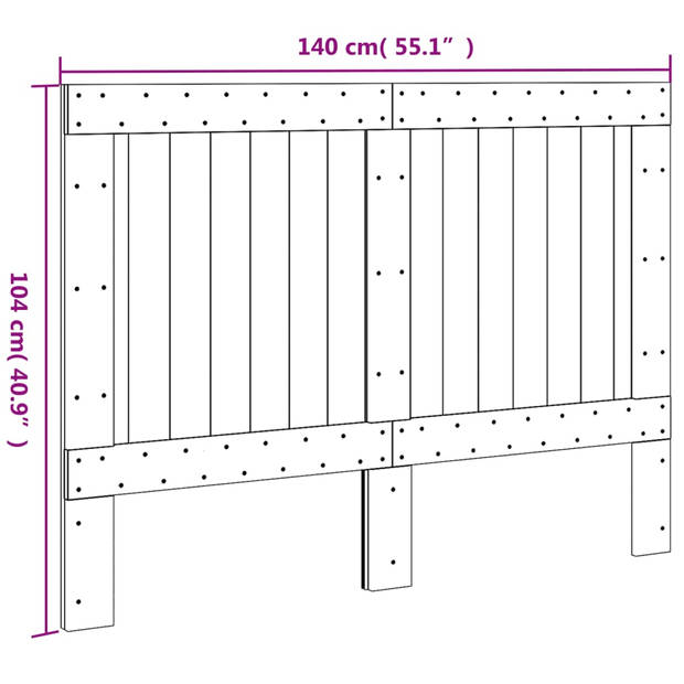 vidaXL Hoofdbord 140x104 cm massief grenenhout