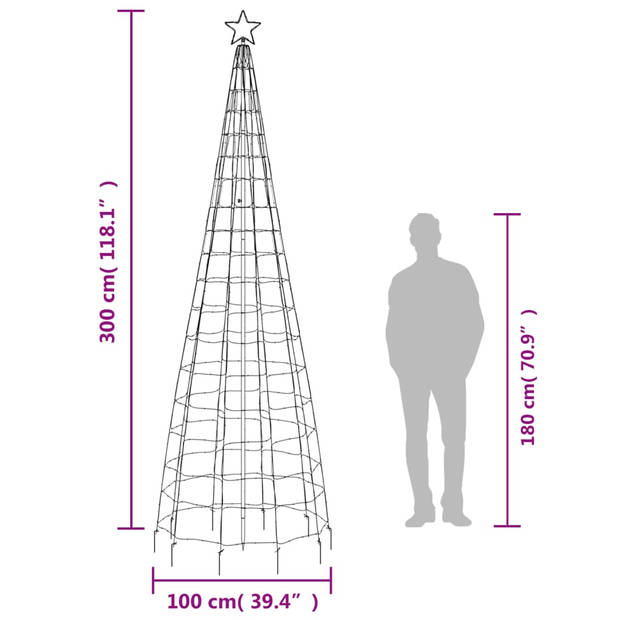 vidaXL Lichtkegel met grondpinnen 570 blauwe LED's 300 cm