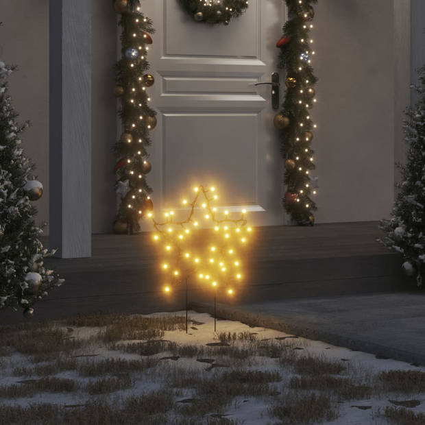 vidaXL Kerstverlichting ster 3 st met grondpinnen 50 LED's 29 cm