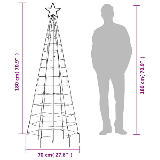 vidaXL Lichtkegel met grondpinnen 220 koudwitte LED's 180 cm