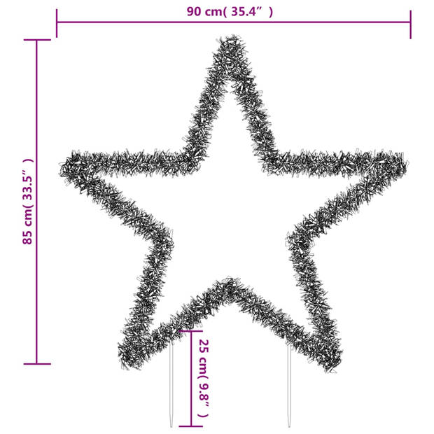 vidaXL Kerstverlichting met ster 115 LED's 85 cm