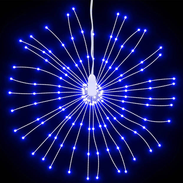 vidaXL Kerstverlichting vuurwerk 4 st 140 LED's 17 cm blauw