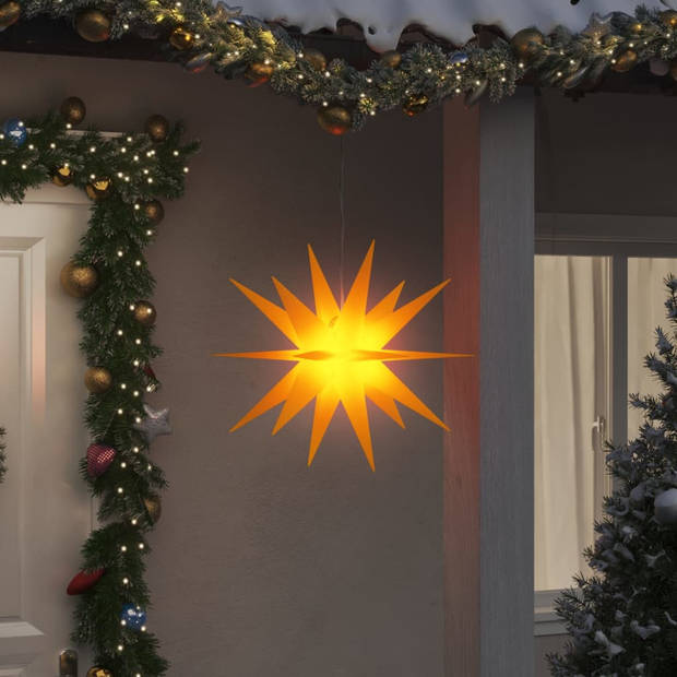 vidaXL Kerstlampen met LED's 3 st inklapbaar 57 cm geel