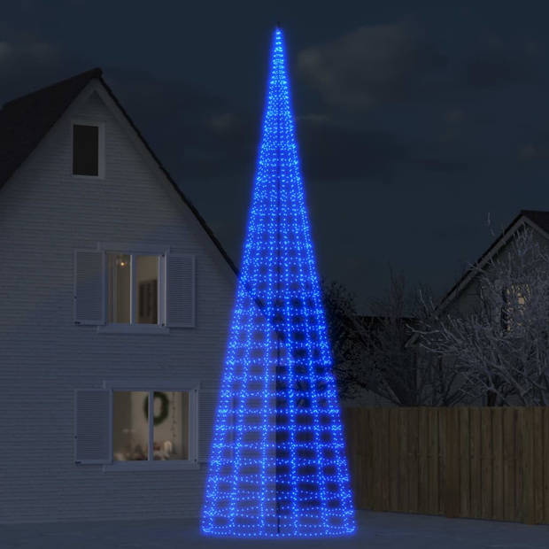 vidaXL Lichtkegel aan vlaggenmast 3000 blauwe LED's 800 cm